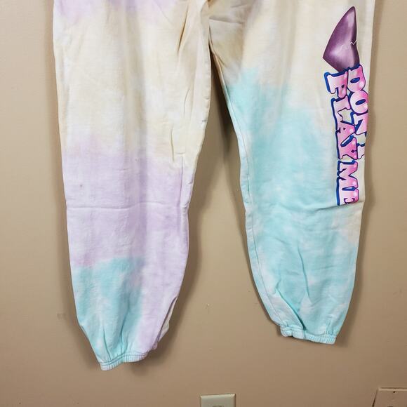 By Samii Ryan Pastel Tie-dye Don't Play Me Sweatpants Joggers Size XXL - Picture 3 of 7